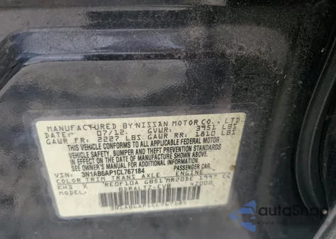 2012 Nissan Sentra 2.0 z USA, uszkodzony, nr VIN 3N1AB6AP1CL767184